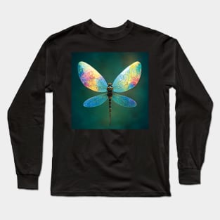Shimmering Vibrant Mystical Dragonfly Art Long Sleeve T-Shirt